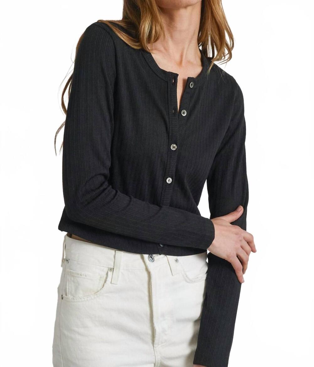 NEW ALMINA CONCEPT women's cropped long sleeve cardigan in black